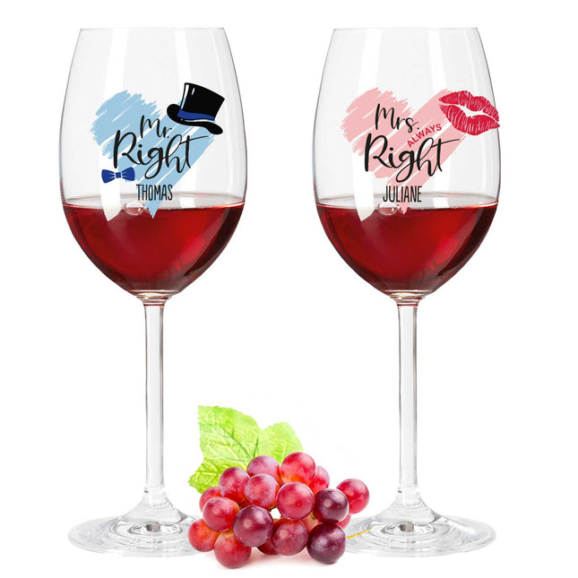 SEO. Leonardo Weingläser Mr Right & Mrs Always Right mit UV - Druck im Set - Daily Linkreich