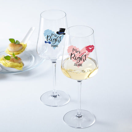 SEO. Leonardo Weingläser Mr Right & Mrs Always Right mit UV - Druck im Set - Puccini Linkreich