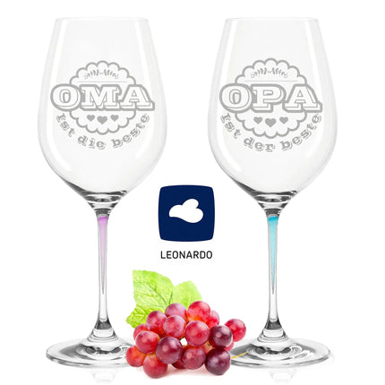 SEO. Leonardo Weingläser "Oma ist die Beste" & "Opa ist der Beste" im Set - Puccini Linkreich