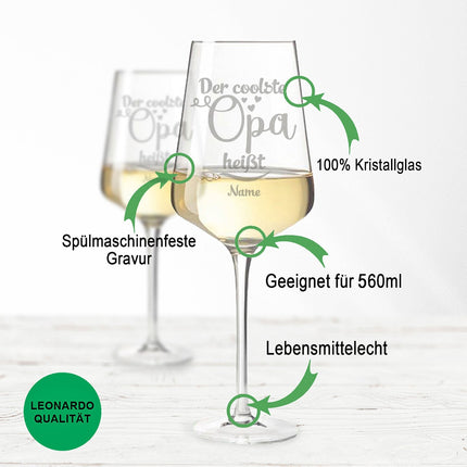 SEO. Leonardo Weinglas "Der coolste Opa heißt" + Name - Puccini Linkreich