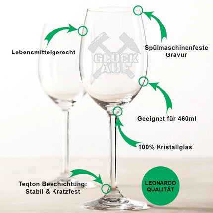 SEO. Leonardo Weinglas "Glück auf" Schlägel + Eisen - Linkreich