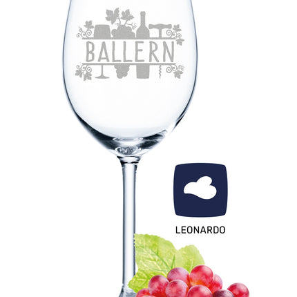 SEO. Leonardo Weinglas mit Gravur "Ballern" - Linkreich
