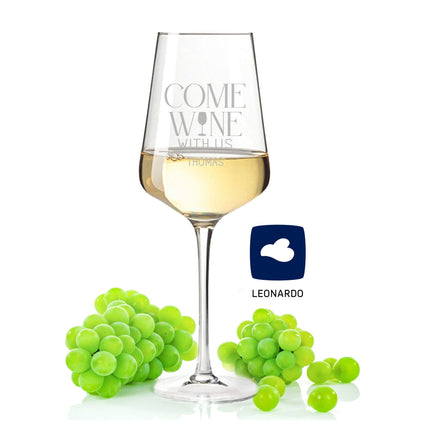 SEO. Leonardo Weinglas mit Gravur "Come Wine with us" - Puccini Linkreich
