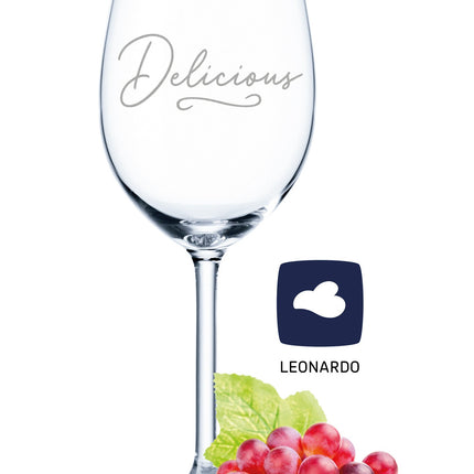 SEO. Leonardo Weinglas mit Gravur "Delicious" - Linkreich