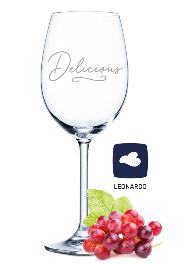 SEO. Leonardo Weinglas mit Gravur "Delicious" - Linkreich