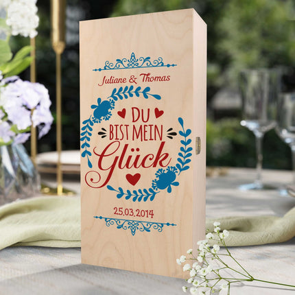 SEO. Leonardo Weinglas mit Gravur - "Du bist mein Glück" - Große Kiste UV Linkreich
