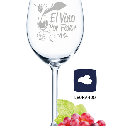 SEO. Leonardo Weinglas mit Gravur "El Vino Por Favor" - Linkreich