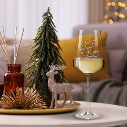 SEO. Leonardo Weinglas mit Gravur "Frohe Weihnachten Papa" - Puccini Linkreich