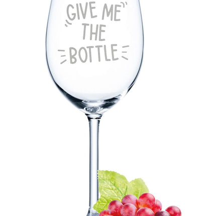 SEO. Leonardo Weinglas mit Gravur "Give me the Bottle" - Daily Linkreich