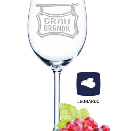 SEO. Leonardo Weinglas mit Gravur "Grau BRGNDR" - Linkreich