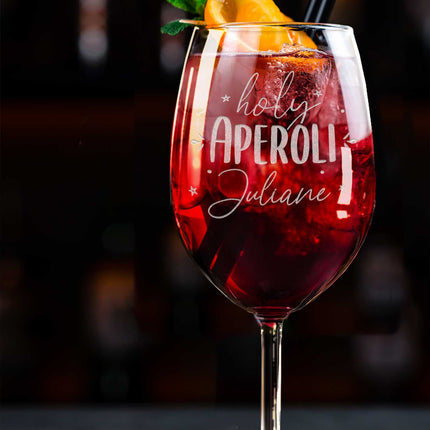 SEO. Leonardo Weinglas mit Gravur "Holy Aperoli" mit Namen - Daily Linkreich