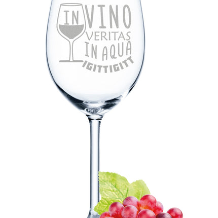 SEO. Leonardo Weinglas mit Gravur "In Vino Veritas In Aqua Igittigitt" - Linkreich