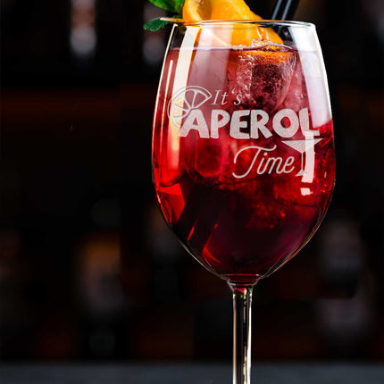 SEO. Leonardo Weinglas mit Gravur "It's Aperol Time" Design - Daily Linkreich