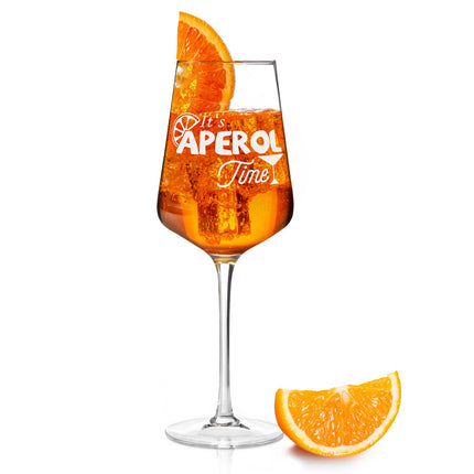 SEO. Leonardo Weinglas mit Gravur "It's Aperol Time" Design - Puccini Linkreich