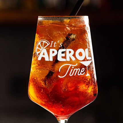 SEO. Leonardo Weinglas mit Gravur "It's Aperol Time" Design - Puccini Linkreich