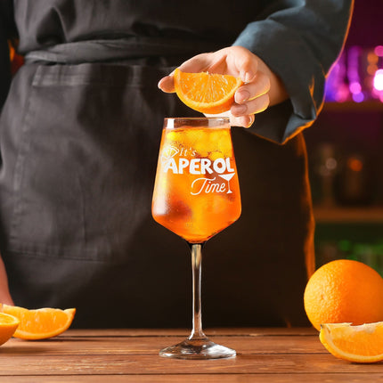 SEO. Leonardo Weinglas mit Gravur "It's Aperol Time" Design - Puccini Linkreich