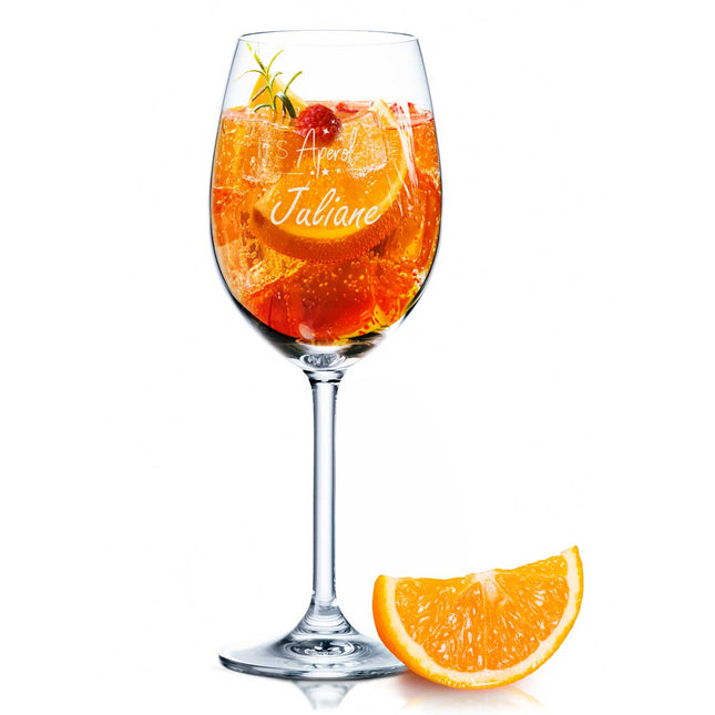SEO. Leonardo Weinglas mit Gravur - "It's Aperol Time" mit Wunschname - Daily Linkreich