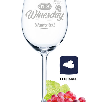 SEO. Leonardo Weinglas mit Gravur "It's Winesday" + Wunschtext - Linkreich