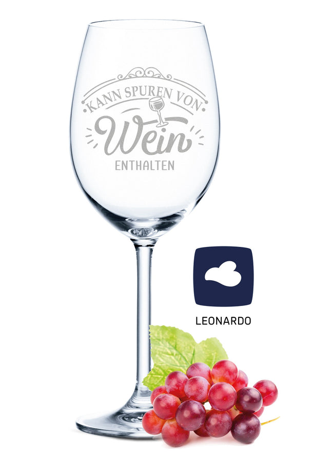 SEO. Leonardo Weinglas mit Gravur "Kann Spuren von Wein enthalten" - Linkreich