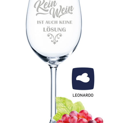 SEO. Leonardo Weinglas mit Gravur "Kein Wein ist auch keine Lösung" - Linkreich