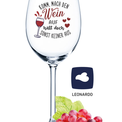 SEO. Leonardo Weinglas mit Gravur "Komm mach den Wein auf" - Daily UV Linkreich
