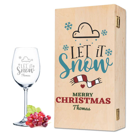 SEO. Leonardo Weinglas mit Gravur - "Let it Snow Wolke" - kleine Kiste UV Linkreich