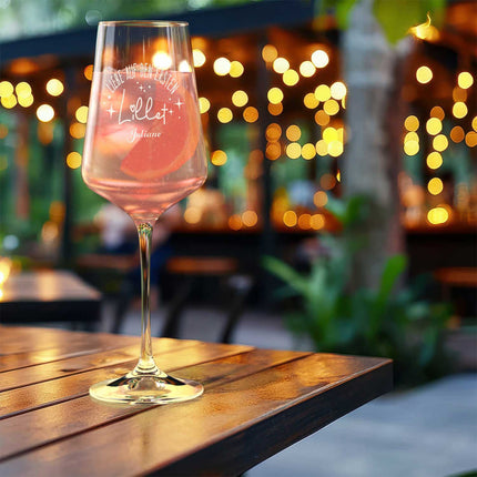 SEO. Leonardo Weinglas mit Gravur - "Liebe auf den ersten Lillet" mit Wunschname - Puccini Linkreich