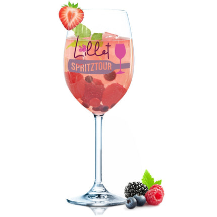 SEO. Leonardo Weinglas mit Gravur - "Lillet Spritztour" - Daily UV Linkreich