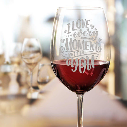 SEO. Leonardo Weinglas mit Gravur - "Love every Moment with you" - Daily Linkreich