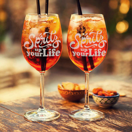 SEO. Leonardo Weinglas mit Gravur - "Spritz up your Life" - Daily Linkreich