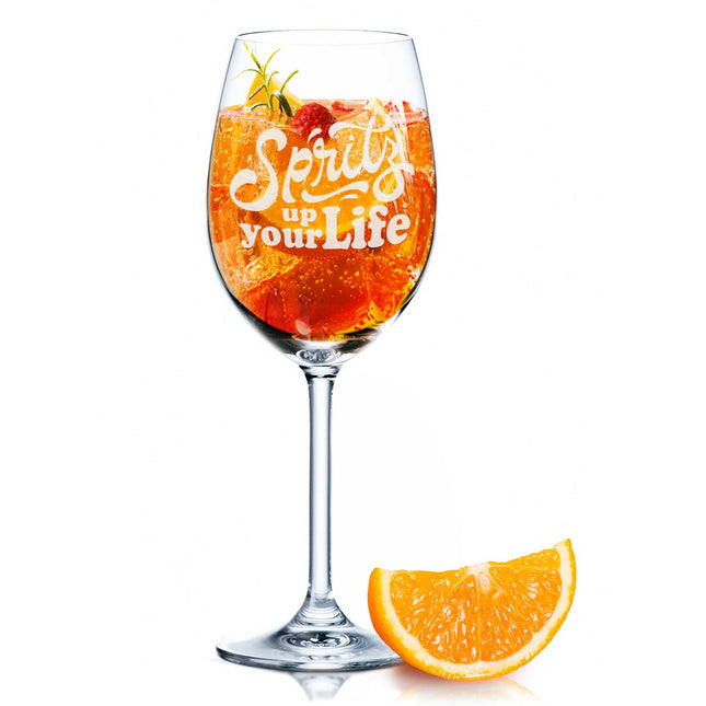 SEO. Leonardo Weinglas mit Gravur - "Spritz up your Life" - Daily Linkreich