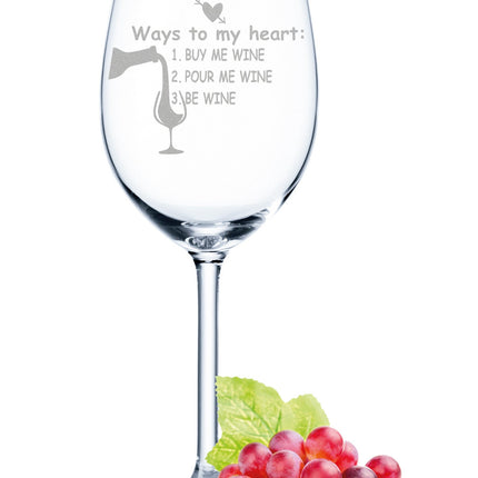 SEO. Leonardo Weinglas mit Gravur "Ways to my heart" - Linkreich