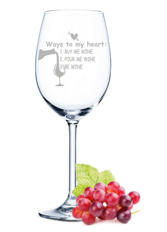 SEO. Leonardo Weinglas mit Gravur "Ways to my heart" - Linkreich