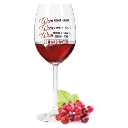 SEO. Leonardo Weinglas mit Gravur "Wein redet nicht, Wein jammert nicht" - Daily UV Linkreich