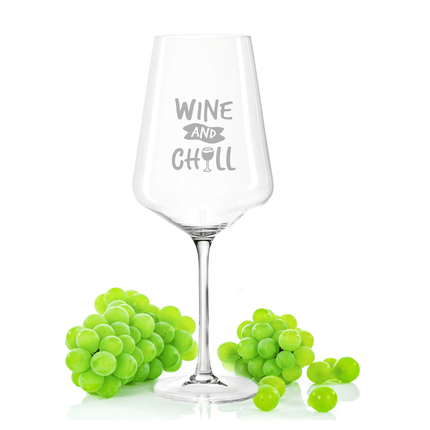 SEO. Leonardo Weinglas mit Gravur "Wine and chill" - Puccini Linkreich