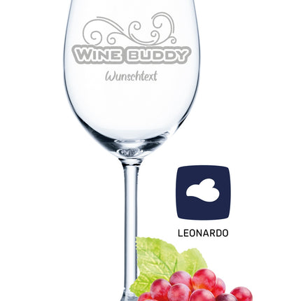 SEO. Leonardo Weinglas mit Gravur "Wine Buddy" - Linkreich