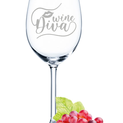 SEO. Leonardo Weinglas mit Gravur "Wine Diva" - Linkreich