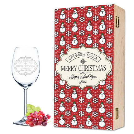 SEO. Leonardo Weinglas mit Gravur - Wish you Merry Christmas - kleine Kiste UV Linkreich