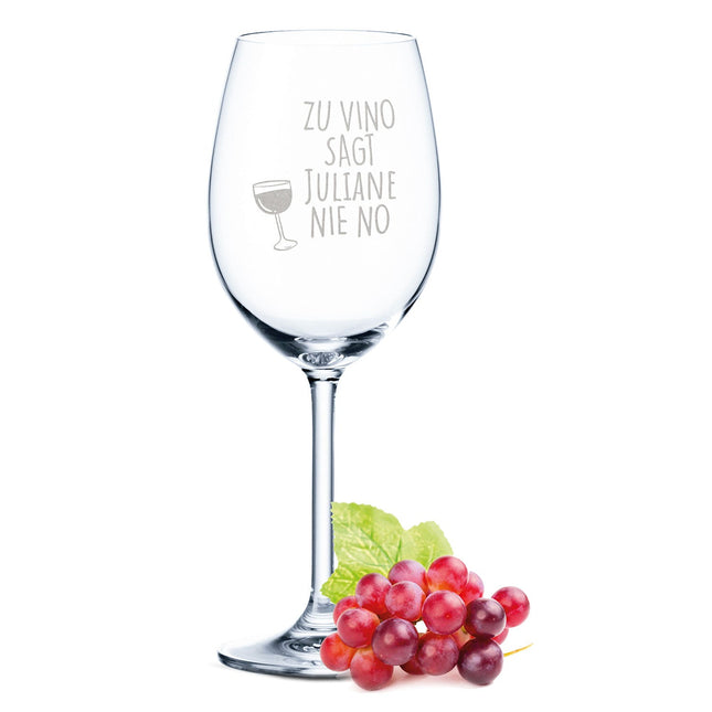 SEO. Leonardo Weinglas mit Gravur "Zu Vino sag ich nie no" mit Namen - Daily Linkreich