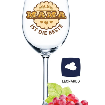 SEO. Leonardo Weinglas mit "Mama ist die Beste" - Daily UV Linkreich