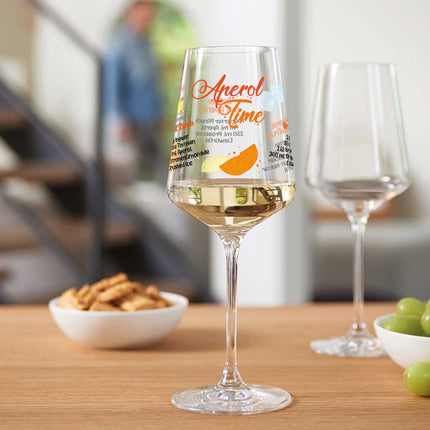 SEO. Leonardo Weinglas mit UV Druck "Aperol Rezepte" - 360° Gravur - Linkreich