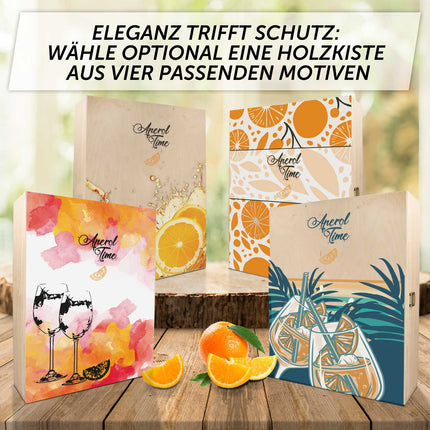 SEO. Leonardo Weinglas mit UV Druck "Aperol Rezepte" - 360° Gravur - Linkreich