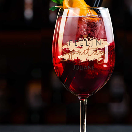 SEO. Leonardo Weinglas mit UV - Druck - Feelin Spritzy mit Name - Daily Linkreich