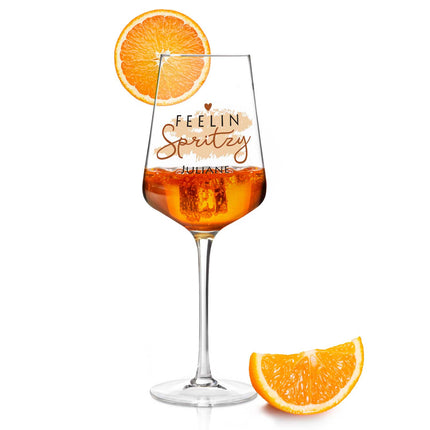 SEO. Leonardo Weinglas mit UV - Druck - Feelin Spritzy mit Name - Daily Linkreich