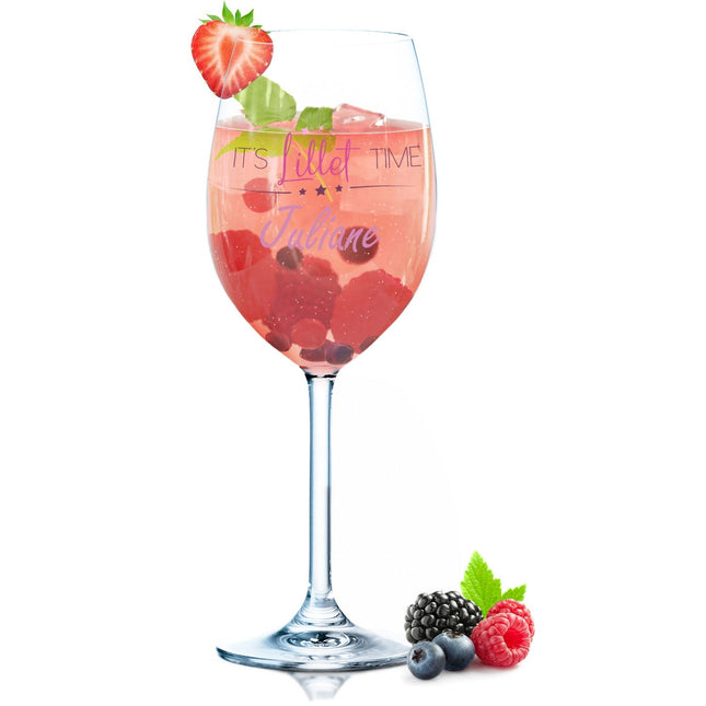 SEO. Leonardo Weinglas mit UV - Druck - "It's Lillet Time V2" mit Wunschname - Daily Linkreich