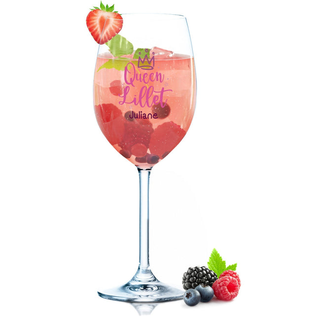 SEO. Leonardo Weinglas mit UV - Druck - "Queen Lillet" mit Wunschname - Daily Linkreich