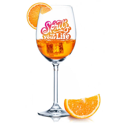 SEO. Leonardo Weinglas mit UV - Druck - "Spritz up your Life" - Daily Linkreich