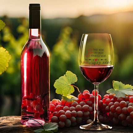 SEO. Leonardo Weinglas mit UV - Druck "Wein ist einfach für Dich da" - Daily Linkreich