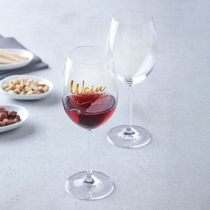 SEO. Leonardo Weinglas mit UV - Druck "Wein, weil man zu alt ist für Bärchenpflaster" - Daily Linkreich