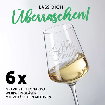 SEO. Leonardo Weinglas Mystery Box - 6 zufällig gravierte Gläser - Puccini Linkreich